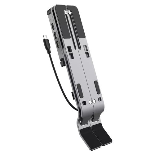 Aluminum Adjustable Laptop Stand with Built-in 4-Port USB Hub
