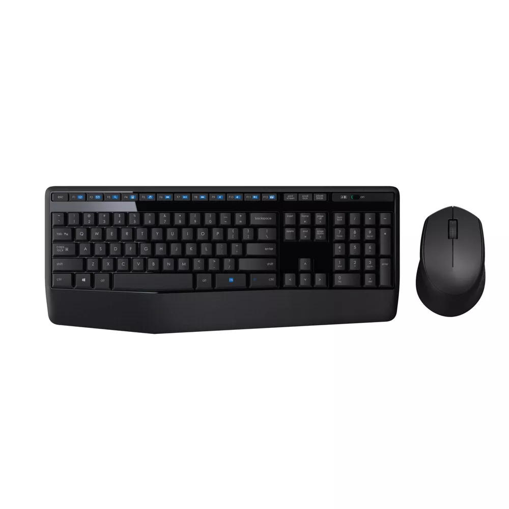 Full Size RF Wireless Keyboard and Mouse Combo with Wrist Rest & Numeric Keypad